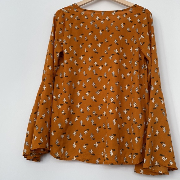Love Fire Cactus Mustard Yellow Blouse - Picture 4 of 7